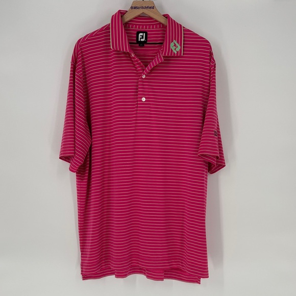 FootJoy Other - FootJoy Men's Hot Pink Striped Golf Polo xxl monogrammed sscc fj